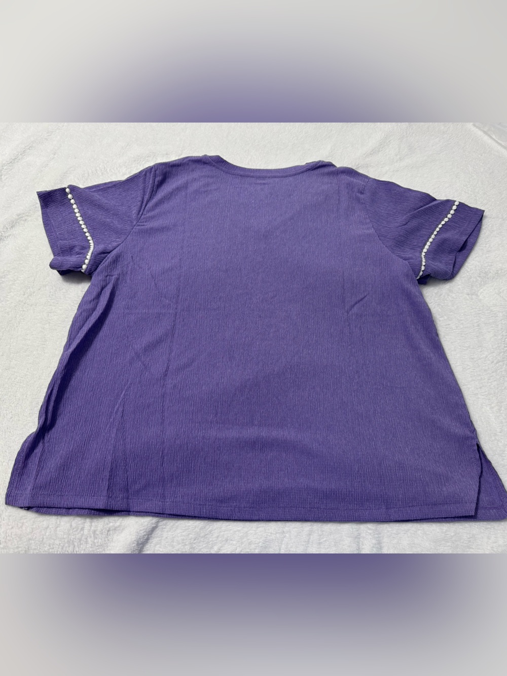 Cuddl Duds Crepe Knit V-neck Top Purple Size XL - Picture 2 of 7